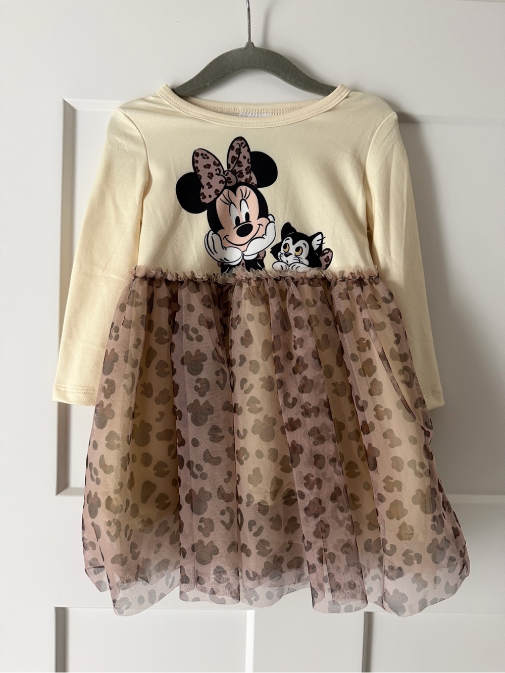 Disney Cream & Brown Minnie Mouse Tulle Dress
